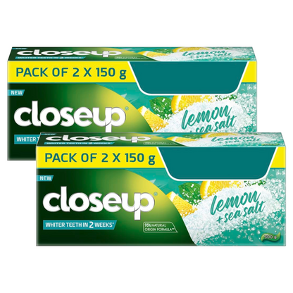 Closeup Lemon + Sea Salt Whiter Teeth Toothpaste (150g x 2) Pack of 2