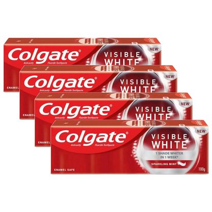 Colgate Visible White Sparkling Mint Anticavity Toothpaste 100g Pack of 4