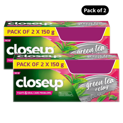 Closeup Green Tea + Clay Toothpaste (150gm x 2)(Pack of 2)