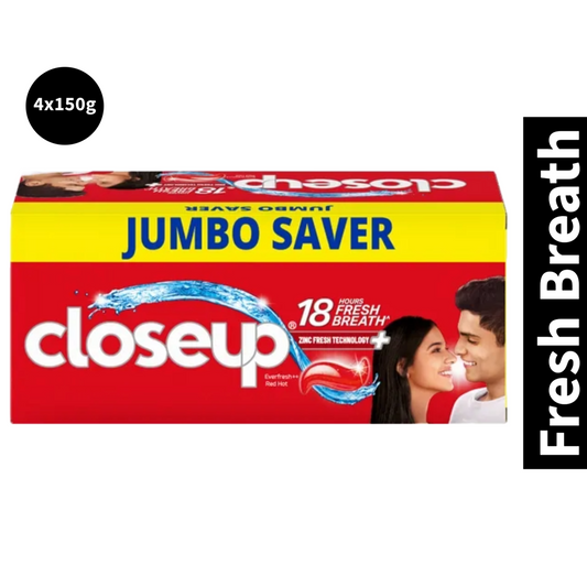 18 Hours Fresh Breath Closeup Everfresh Red Hot Toothpaste (150g x 4)