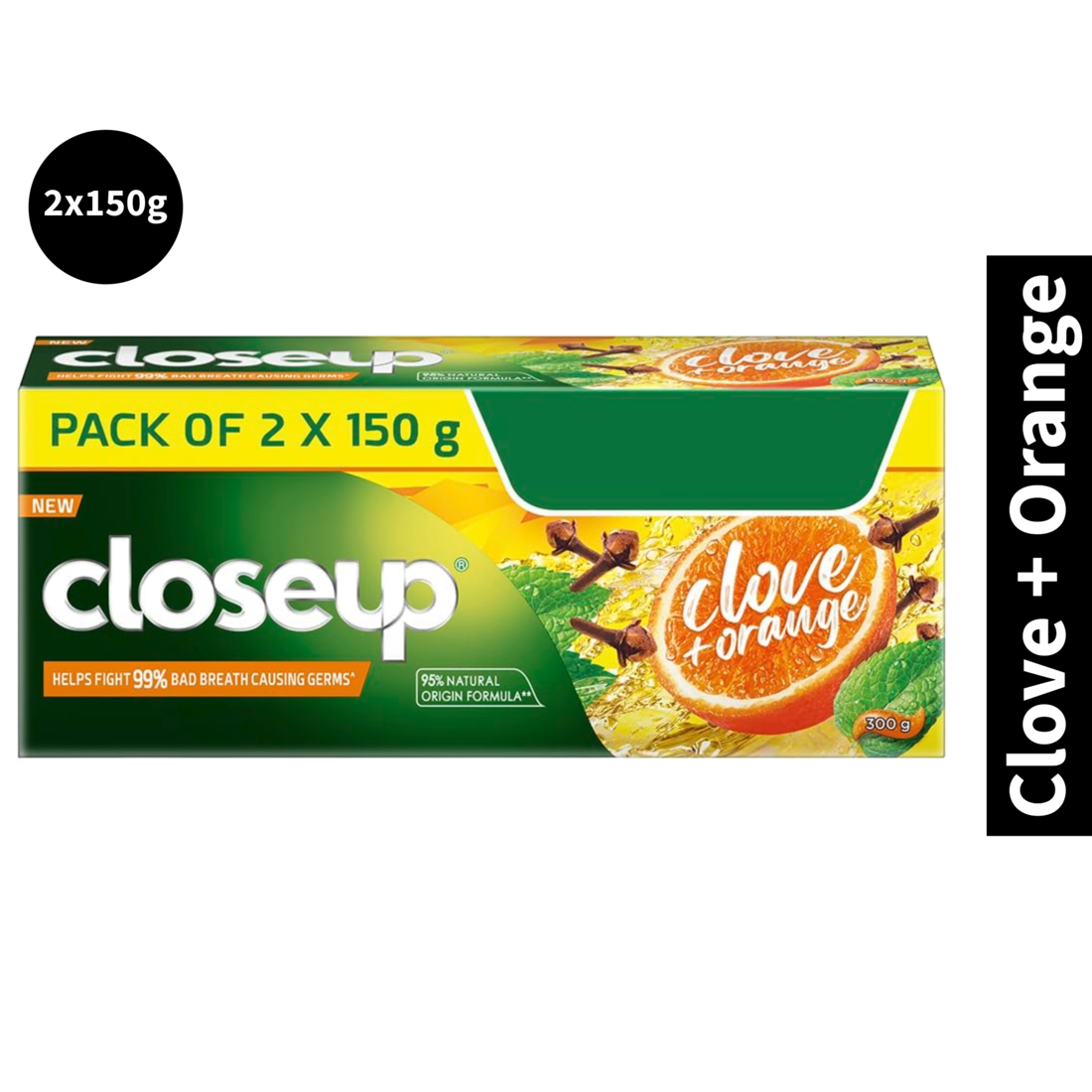 Closeup Clove + Orange Toothpaste (150gm x 2)(Pack of 1)