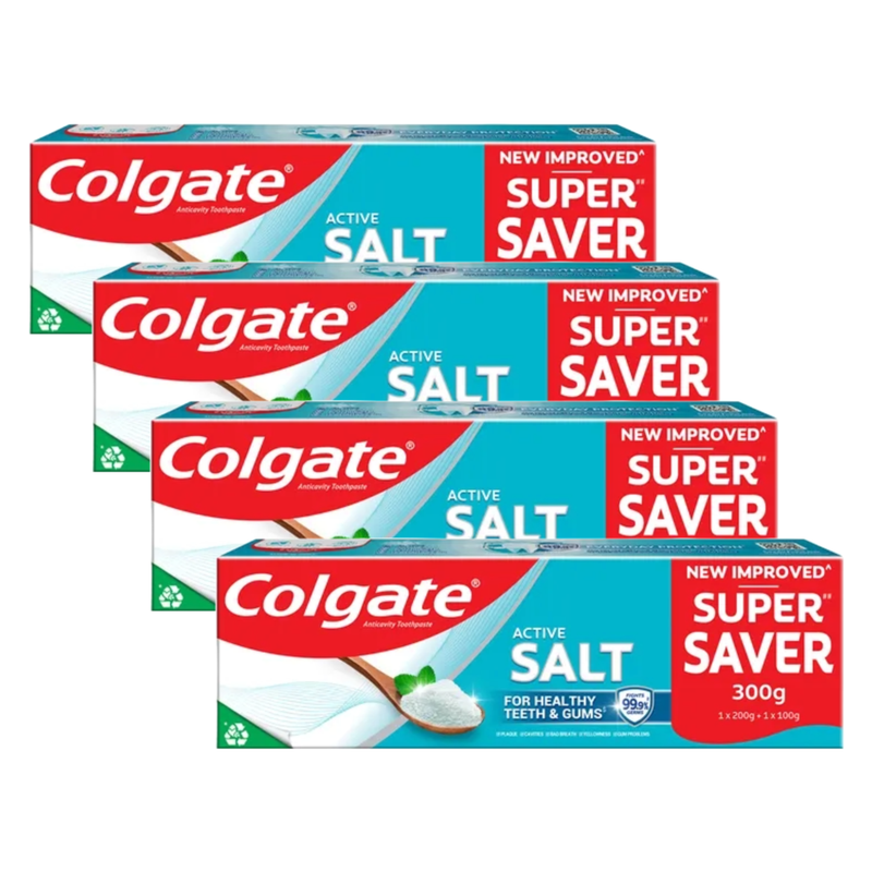 Colgate Active Salt Anticavity Healthy Teeth & Gums Toothpaste 300g Pack of 4