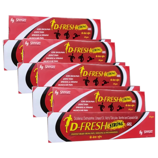 D-Fresh Instant Relief From Pain, Swelling & Inflammation Gel 30g Pack of 4