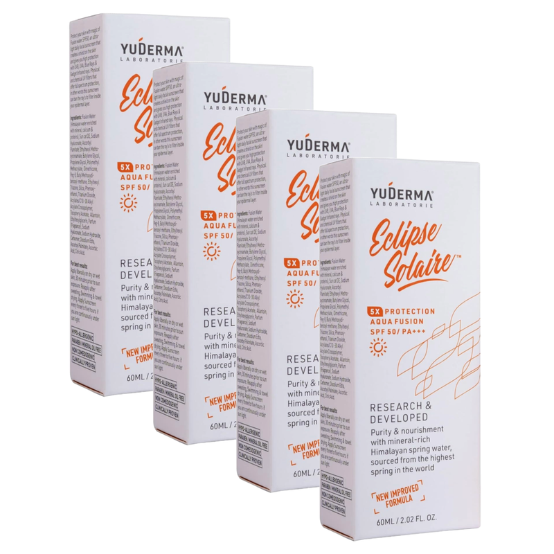 Yuderma Eclipse Solaire 5X Protection Aqua Fusion SPF 50 Pa+++ 60ml Pack of 4