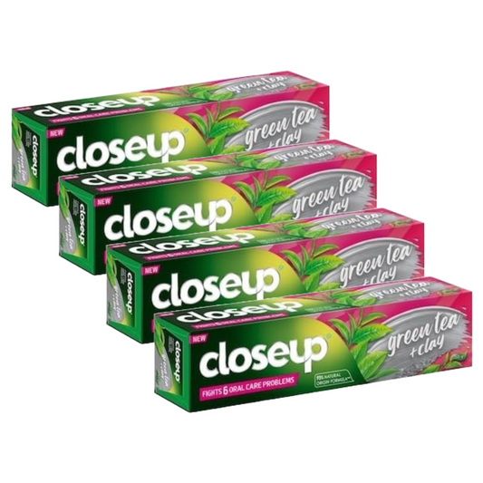 Closeup Green Tea + Clay Fights 6 Oral Care Toothpaste 150g Pack of 4