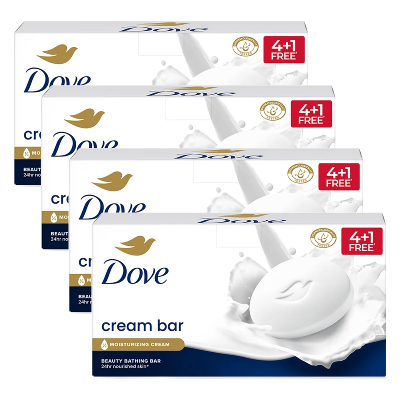 Dove Moisturizng Cream Beauty Bathing Bar (125g X 5) Pack of 4