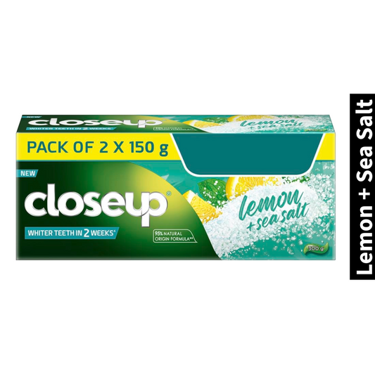 Closeup Whiter Teeth Toothpaste Lemon + Sea Salt (150g x 2)