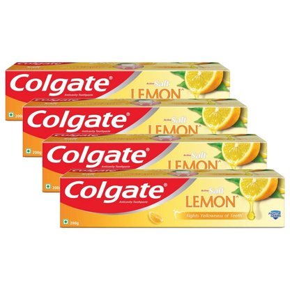 Colgate Active Salt Lemon Anticavity Healthy White Toothpaste 200g Pack of 4