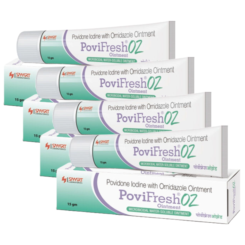 Povifresh Povdone Lodine With Ornidazole Ointment 15g Pack of 4