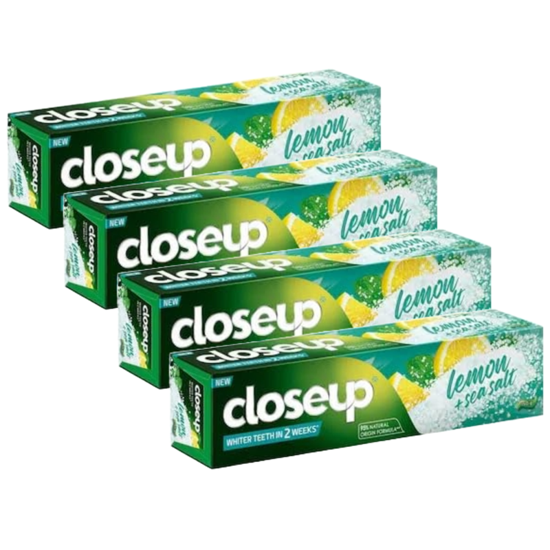 Closeup Lemon + Sea Salt Whiter Teeth Toothpaste 150g Pack of 4