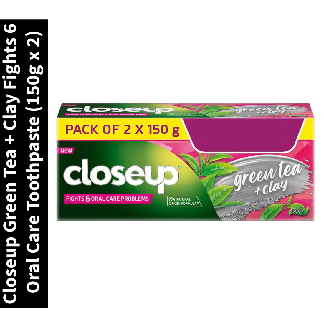 Closeup Green Tea + Clay Toothpaste (150gm x 2)(Pack of 1)