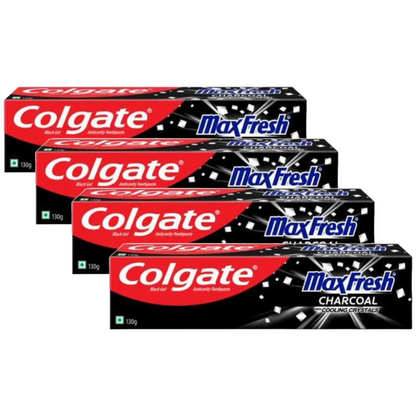 Colgate MaxFresh With Cooling Crystals 10X Charcoal Toothpaste 130g Pack of 4