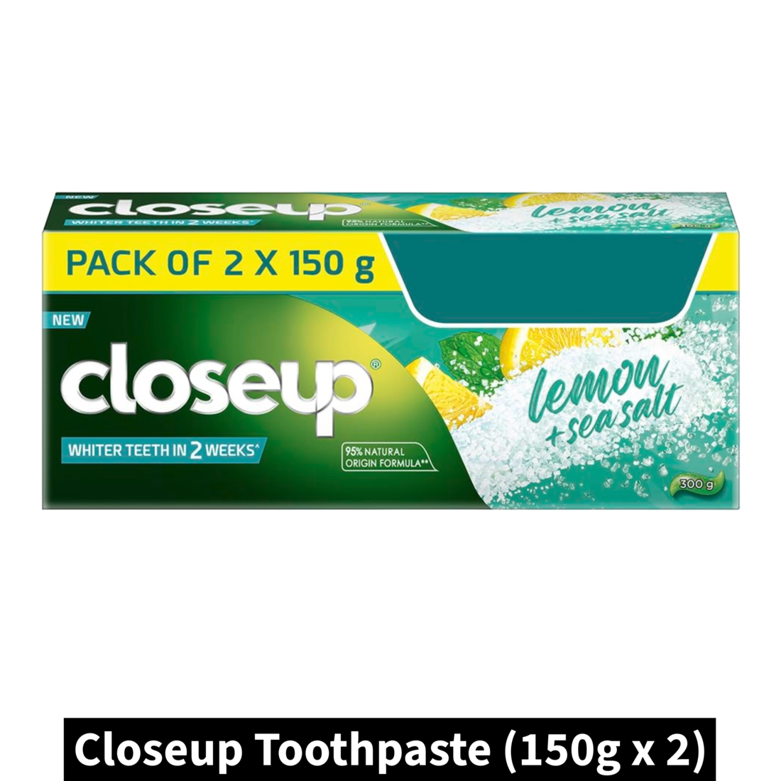 Closeup Lemon + Sea Salt Toothpaste (150gm x 2)(Pack of 1)