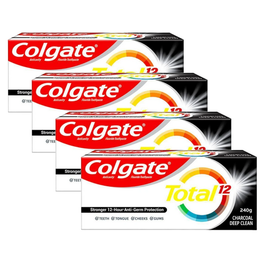 Colgate Total 12 Charcoal Deep Clean Anticavity Toothpaste (2x120g) Pack of 4