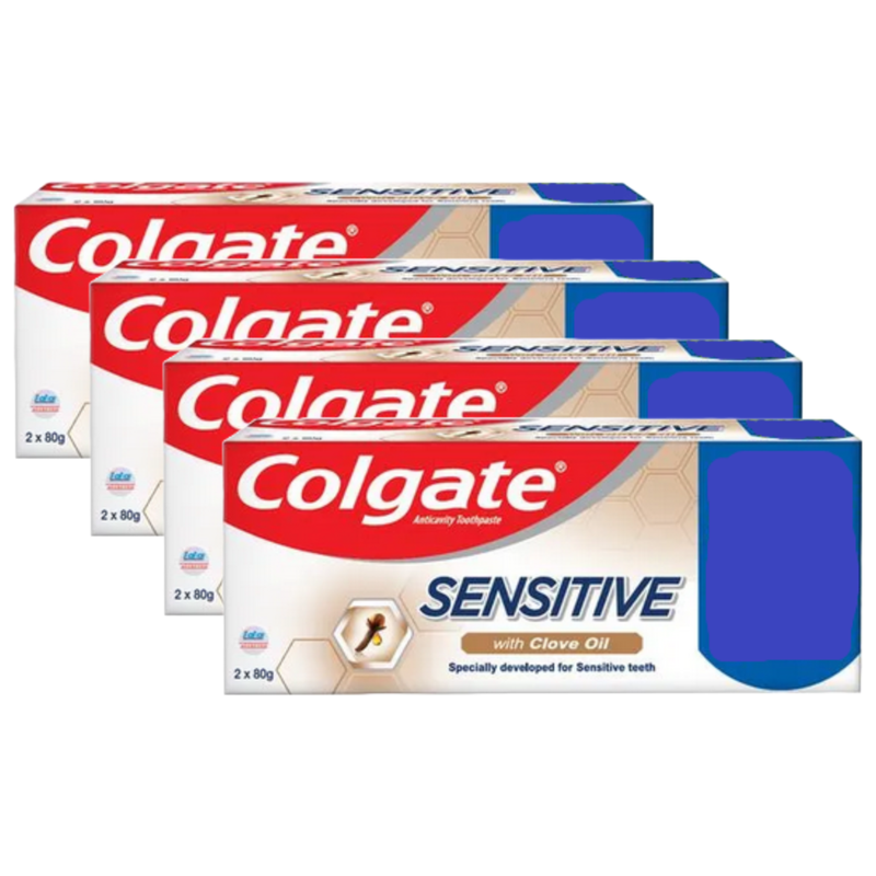 Colgate Sensitive Clove Oil Anticavity Toothpaste (2x80g) Pack of 4