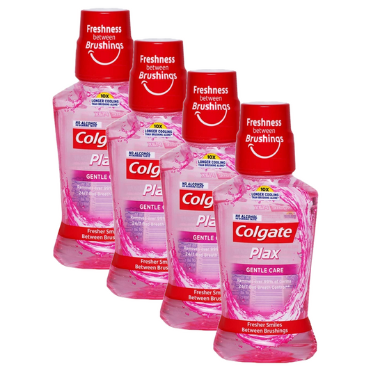 Colgate Plax Longer Cooling 10X Gentle Care Mouthwash 250ml Pack of 4