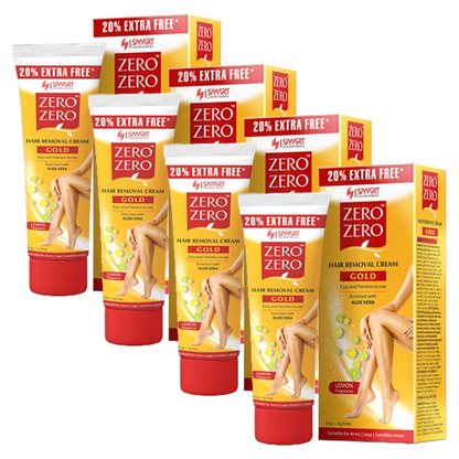 Zero Zero Gold Aloe Vera Hair Removal Cream 25g Pack of 4