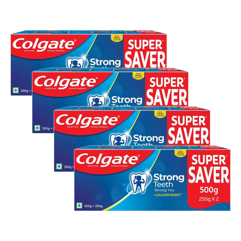 Colgate Strong Teeth Anticavity Toothpaste 250g+250g Pack of 4