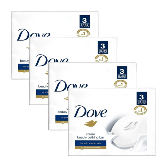 Dove Moisturizng Cream Beauty Bathing Bar (125g X 3) Pack of 4