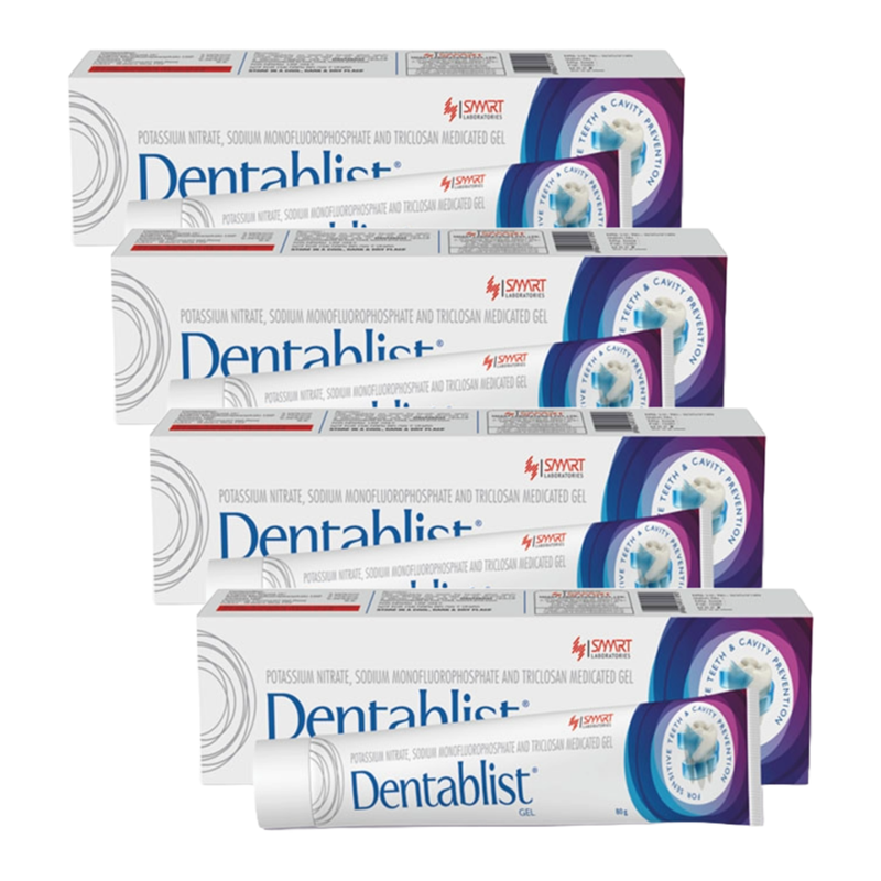 Dentablist Potassium Nitrate & Triclosan Medicated Gel 80g Pack of 4