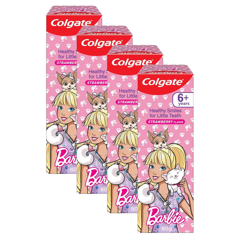 Colgate Stawberry Barbie Anticavity Kids Toothpaste 80g Pack of 4