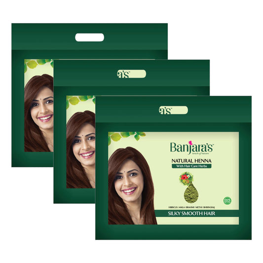 Banjara's Natural Henna Hair Powder 500g Pack of 3