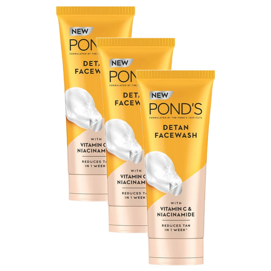 Ponds Detan With Vitamin C & Niacinamide Face Wash 100g Pack of 3