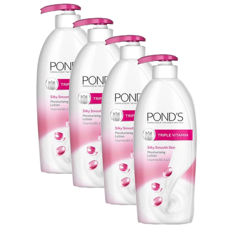 Ponds Triple Vitamin Silky Smooth Skin Lotion 275ml Pack of 4