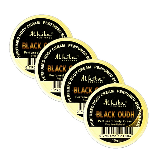 Al Hiba Black Oudh Perfume Body Cream 10g Pack of 4