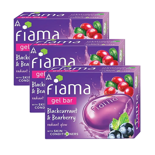 Fiama Blackcurrant & Bearberry Radiant Glow Gel Bar 125g Pack of 3