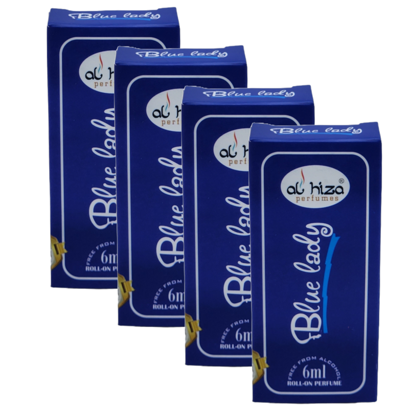 Al Hiza Blue Lady Roll On Perfume 6ml Pack of 4