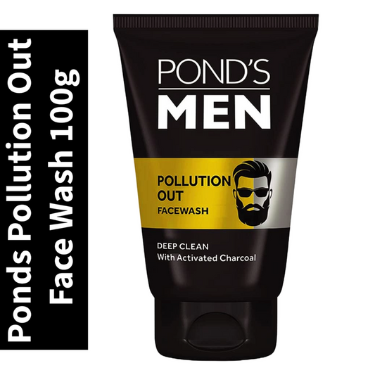 Ponds Men Pollution Out Activated Charcoal Deep Clean Facewash, 100 g