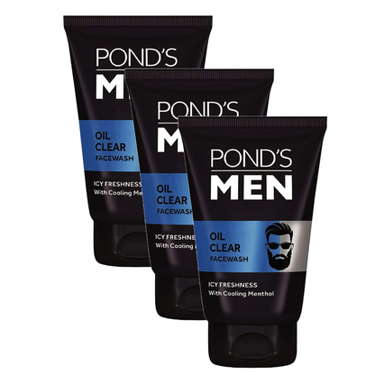 Ponds Men Oil Clear Face Wash - 100gm (Pack Of 3)