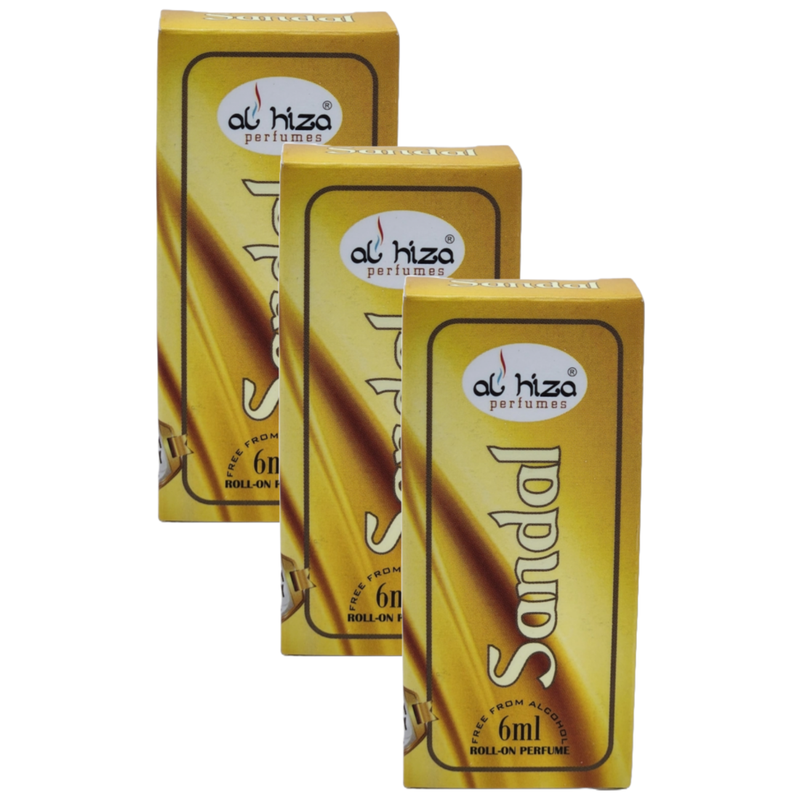 Al Hiza Sandal Roll On Perfume 6ml Pack of 3