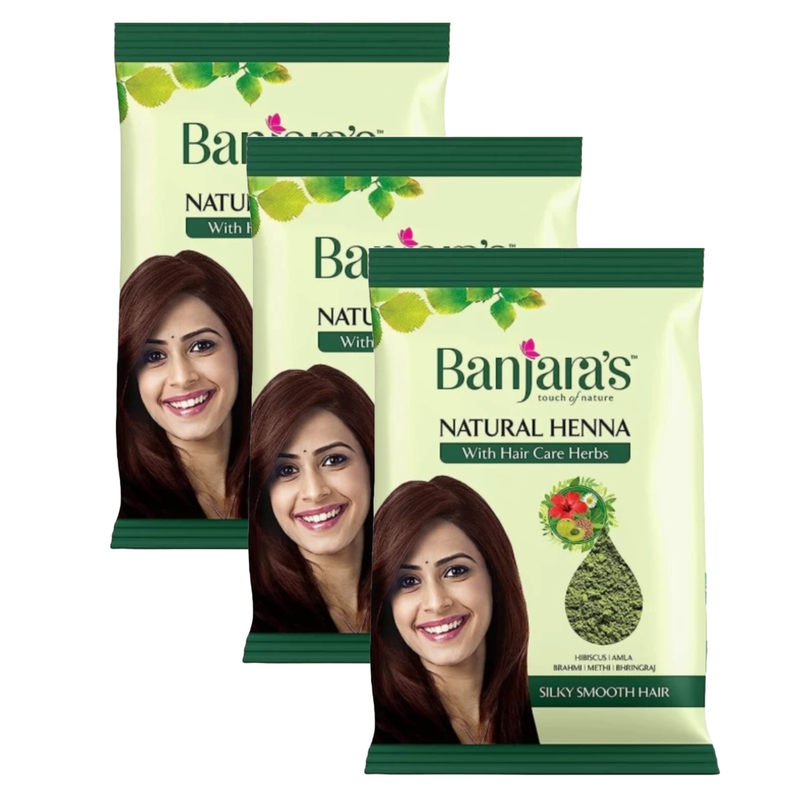 Banjara's Natural Henna Hair Powder 50g Pack of 3