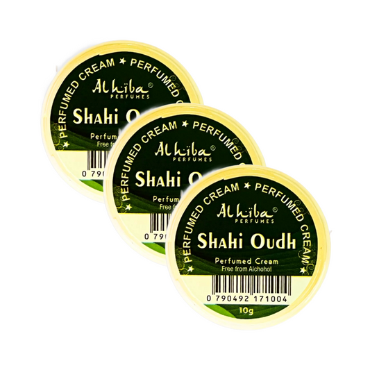 Al Hiba Shahi Oudh Perfume Body Cream 10g Pack of 3