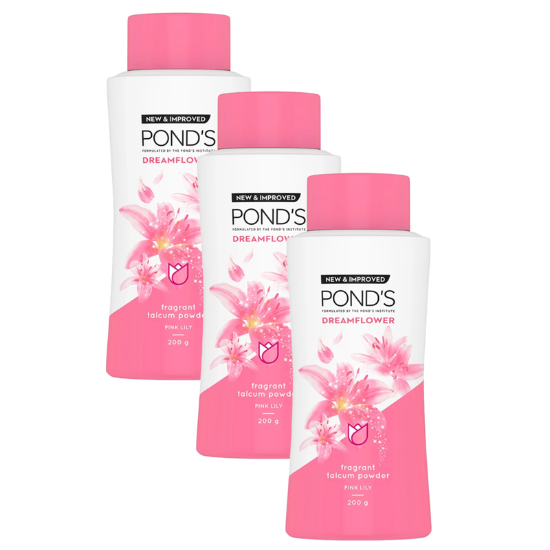 Ponds Dreamflower Frangrant Pink Lily Talcum Powder 200g Pack of 3