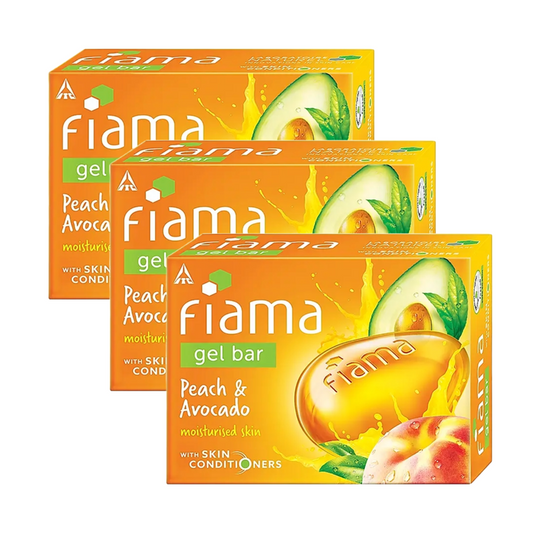 Fiama Peach & Avocado Moisturised Skin Gel Bar 125g Pack of 3