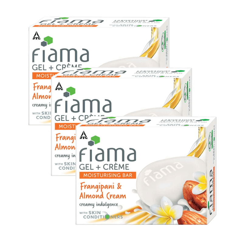 Fiama Frangipani & Almond Cream Moisturising Gel Bar 125g Pack of 3