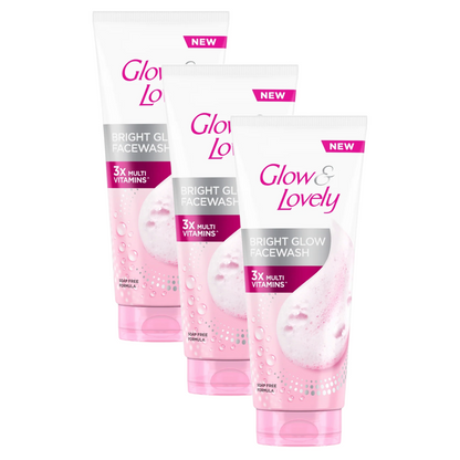 Glow & Lovely Bright C Glow 3x Multi Vitamis Face Wash 150g Pack of 3