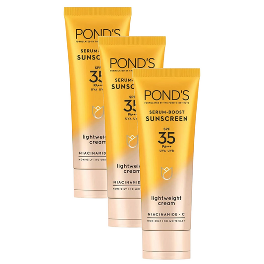 Ponds Serum Boost Sunscreen SPF 35 PA+++ Light Weight Cream 15g Pack of 3