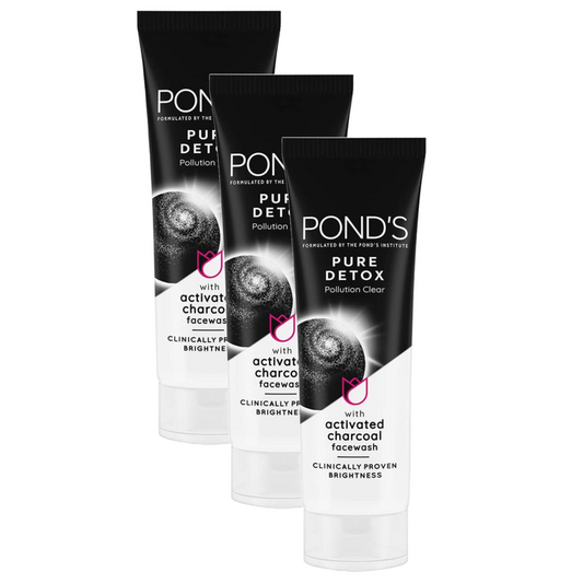 Ponds Pure Detox Activated Charcoal Face Wash 100g Pack of 3