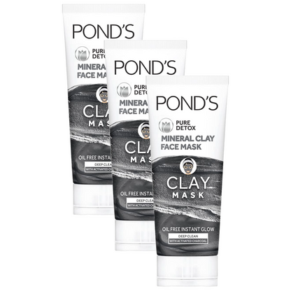 Ponds Pure Detox Mineral Clay Face Mask 90g Pack of 3