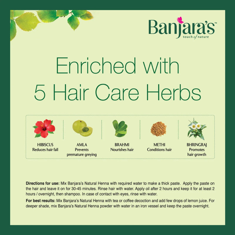 Banjara's Natural Henna Hair Powder Care Herbs 500gm