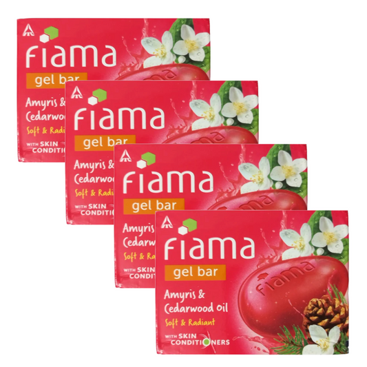 Fiama Amyris & Cedarwood Oil Soft & Radiant Gel Bar 125g Pack of 4