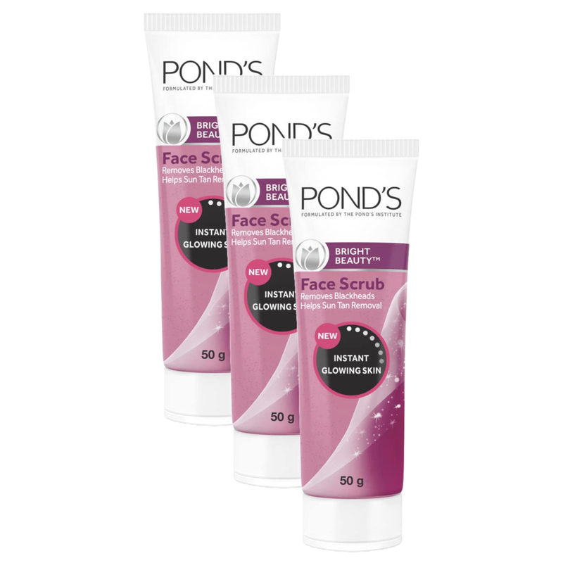 Ponds Bright Beauty Instant Glowing Skin Face Scrub 50g Pack of 3