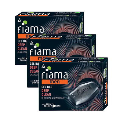 Fiama Men Deep Clean Charcoal & Grapefruit Gel Bar 125g Pack of 3