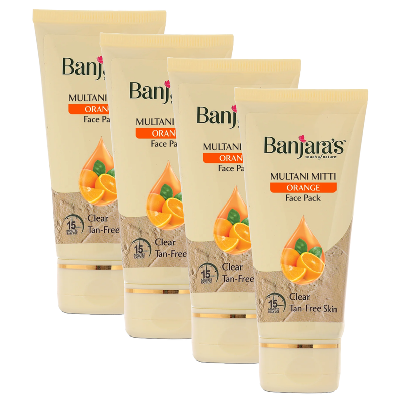 Banjara's Multani Mitti Orange Face Pack 50g Pack of 4