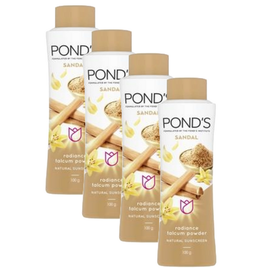 Ponds Sandal Natural Sunscreen Radiance Talcum Powder - 100g (Pack Of 4)