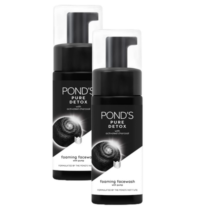 Ponds Pure Detox Activated Charcoal Foaming Face Wash 150ml Pack of 2